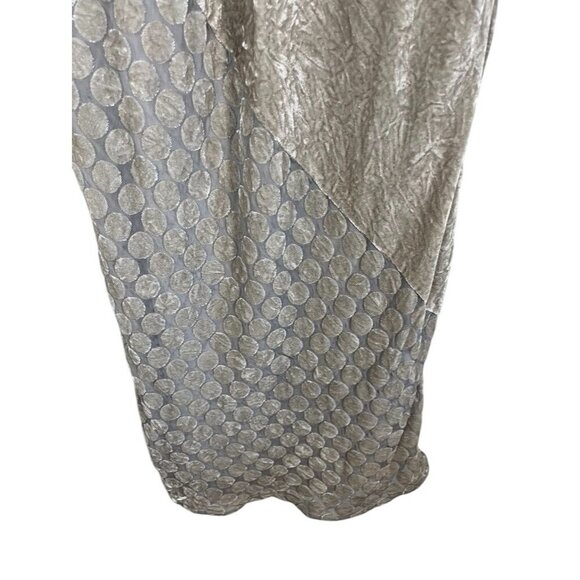 Banana Republic Velour Babydoll Maxi Dress 10 Gray Polka Dot Y2K Retro Tank 80s - Picture 5 of 14